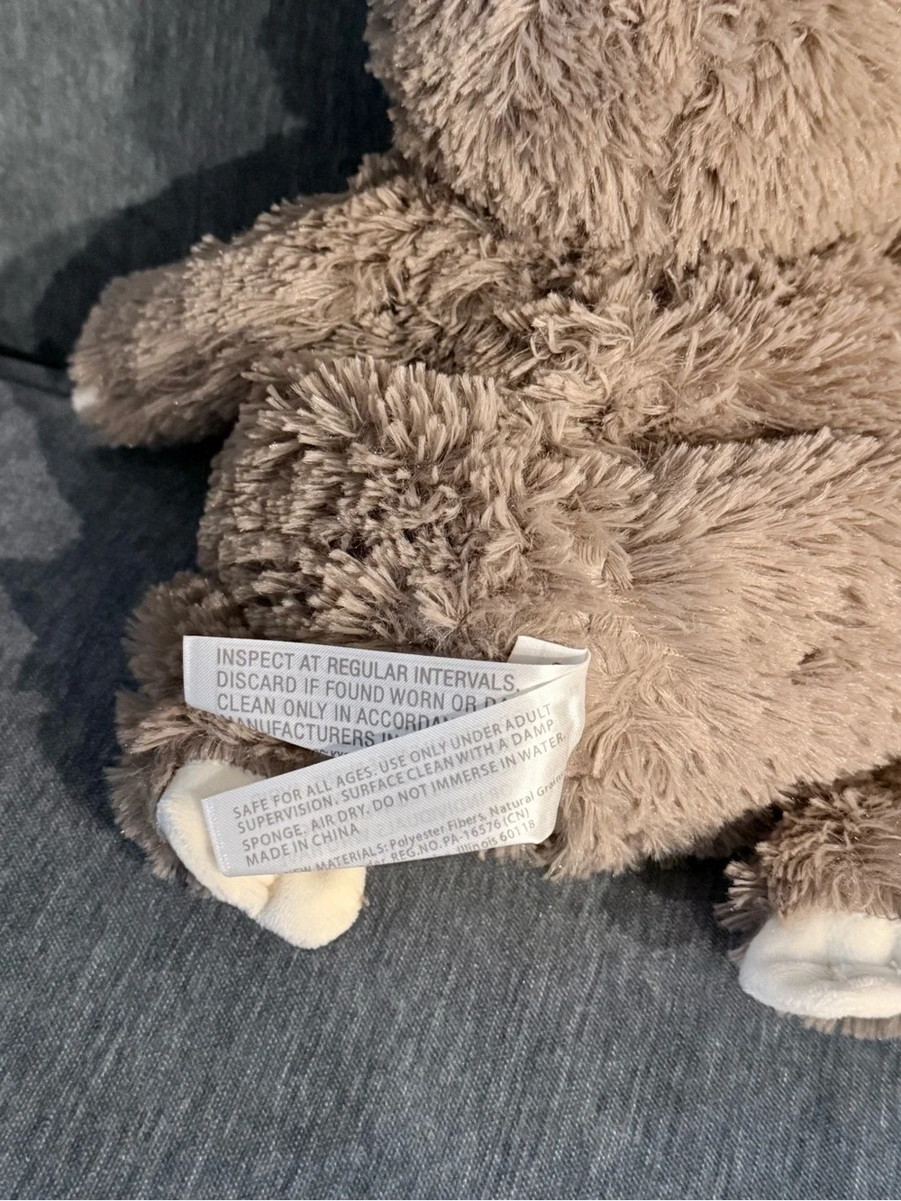 Warmies Brown Sloth Plush Microwavable Lavender Scented